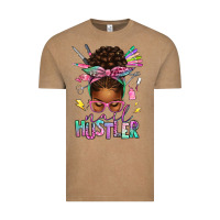 Vintage Coffee nail hustler afro messy bun Vintage Tee - texasbilliewilder