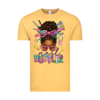Vintage Mustard nail hustler afro messy bun Vintage Tee - texasbilliewilder