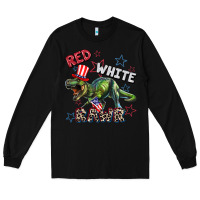 Black Red white rawr 4th of July Long Sleeve Tee - CowGirlArtShop