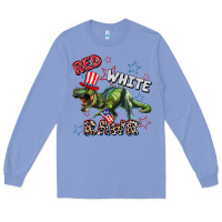 Colony Blue Red white rawr 4th of July Long Sleeve Tee - CowGirlArtShop
