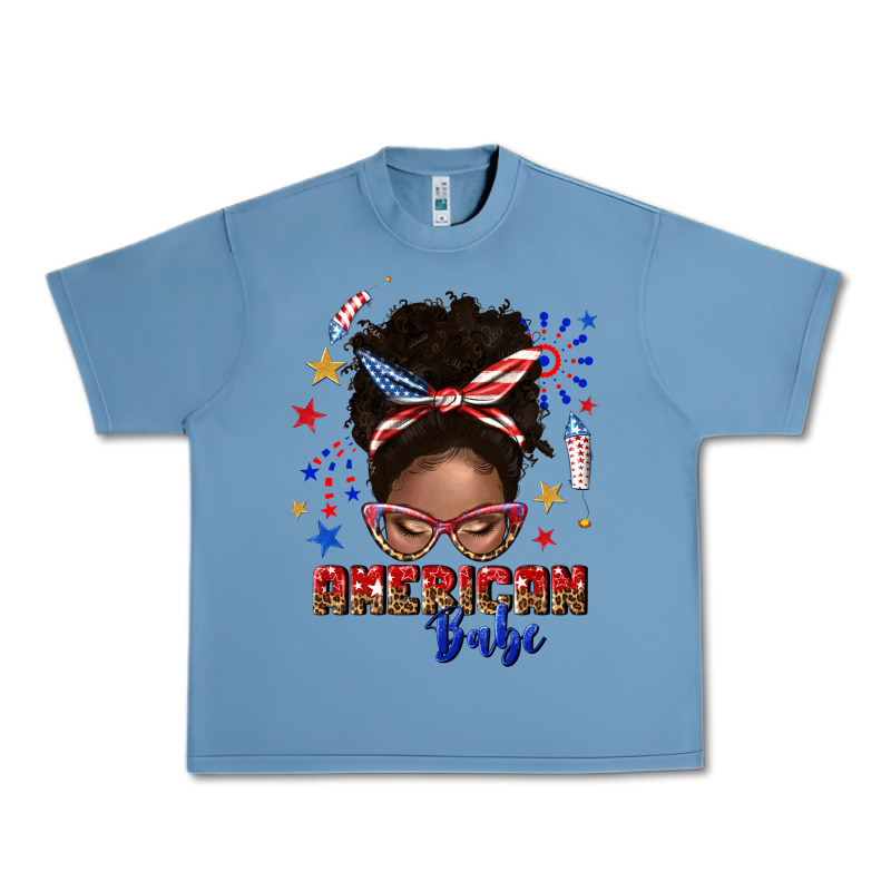 American Babe Afro Messy Bun Urban Heavy Tee by texasbilliewilder | Teevron