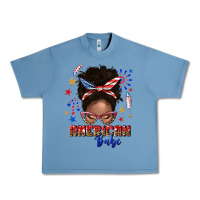 Pebble Blue American babe afro messy bun Urban Heavy Tee - texasbilliewilder