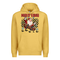 Antique Gold merry vibes ho ho ho Premium Hoodie - MaliasSmallBusiness