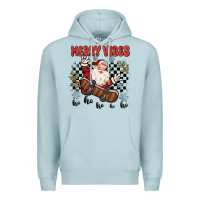 Blue Mist merry vibes ho ho ho Premium Hoodie - MaliasSmallBusiness