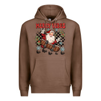 Chestnut merry vibes ho ho ho Premium Hoodie - MaliasSmallBusiness
