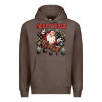 Coffee merry vibes ho ho ho Premium Hoodie - MaliasSmallBusiness