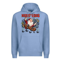 Colony Blue merry vibes ho ho ho Premium Hoodie - MaliasSmallBusiness
