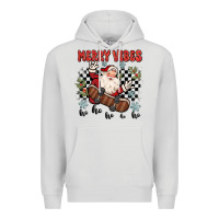 Dove Grey merry vibes ho ho ho Premium Hoodie - MaliasSmallBusiness