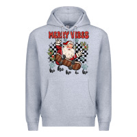 Heather Grey merry vibes ho ho ho Premium Hoodie - MaliasSmallBusiness