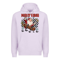 Lilac merry vibes ho ho ho Premium Hoodie - MaliasSmallBusiness