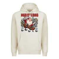 Oatmeal Heather merry vibes ho ho ho Premium Hoodie - MaliasSmallBusiness