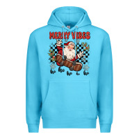 Ocean Blue merry vibes ho ho ho Premium Hoodie - MaliasSmallBusiness