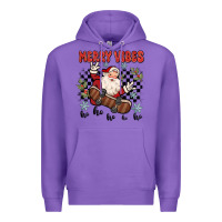 Purple merry vibes ho ho ho Premium Hoodie - MaliasSmallBusiness
