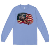 Colony Blue Red white rawr 4th of July Long Sleeve Tee - CowGirlArtShop