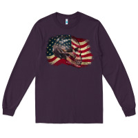 Plum Red white rawr 4th of July Long Sleeve Tee - CowGirlArtShop