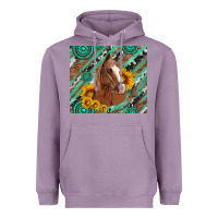 Lavender western horse with gemstone and sunflower Heavyweight Hoodie - Artiststas