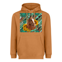 Meerkat western horse with gemstone and sunflower Heavyweight Hoodie - Artiststas