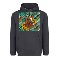 Smoke western horse with gemstone and sunflower Heavyweight Hoodie - Artiststas