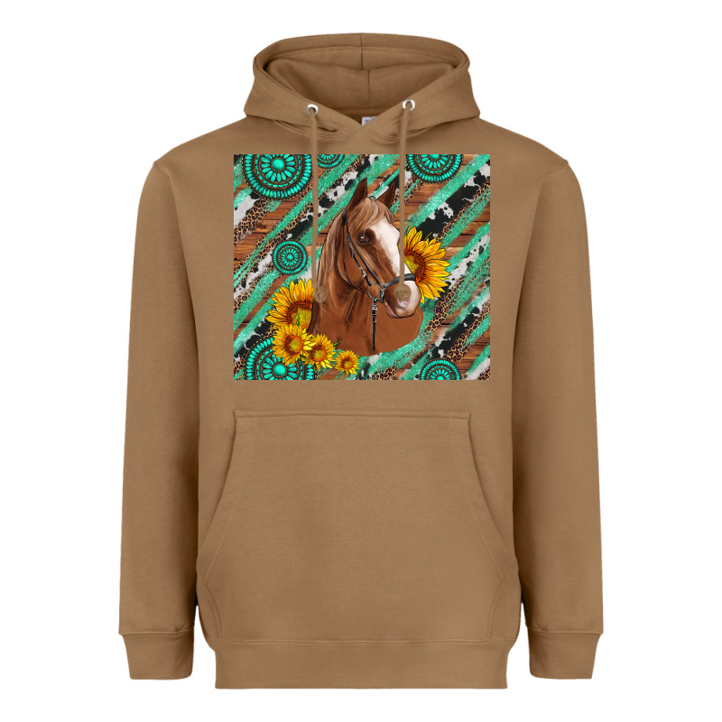 Western Horse With Gemstone And Sunflower Heavyweight Hoodie by Artiststas | Teevron
