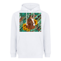 White western horse with gemstone and sunflower Heavyweight Hoodie - Artiststas