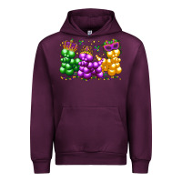 Mauve Wine mardi gras bead dogs Urban Hoodie - LillyAllenDesigns