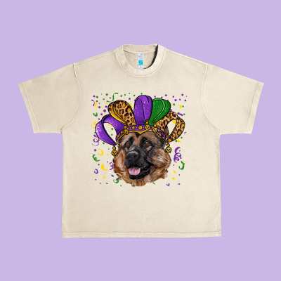 Urban Heavy Tee mardi gras hat german shepherd