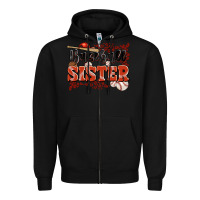 Black baseball sister Zipper Hoodie - JahusDesignShop