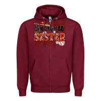 Burgundy baseball sister Zipper Hoodie - JahusDesignShop
