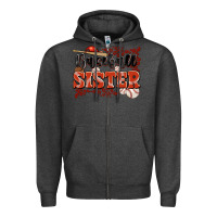 Charcoal Heather baseball sister Zipper Hoodie - JahusDesignShop