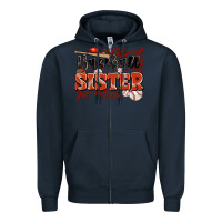 Navy baseball sister Zipper Hoodie - JahusDesignShop