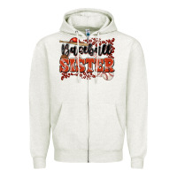 Oatmeal Heather baseball sister Zipper Hoodie - JahusDesignShop