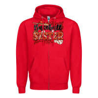 Red baseball sister Zipper Hoodie - JahusDesignShop