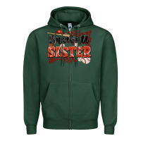 Sports Green baseball sister Zipper Hoodie - JahusDesignShop