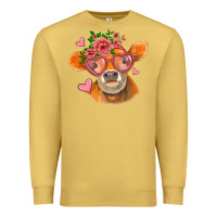 Antique Gold valentines day orange cow Premium Sweatshirt - Jasminsmagicworld