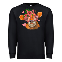 Black valentines day orange cow Premium Sweatshirt - Jasminsmagicworld