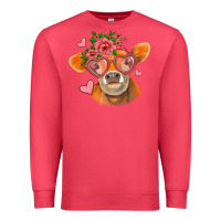 Cardinal valentines day orange cow Premium Sweatshirt - Jasminsmagicworld