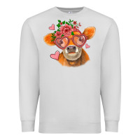 Dove Grey valentines day orange cow Premium Sweatshirt - Jasminsmagicworld
