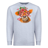 Heather Grey valentines day orange cow Premium Sweatshirt - Jasminsmagicworld