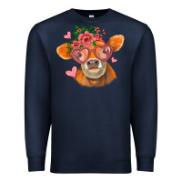 Navy valentines day orange cow Premium Sweatshirt - Jasminsmagicworld