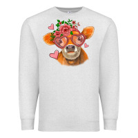Oatmeal Heather valentines day orange cow Premium Sweatshirt - Jasminsmagicworld