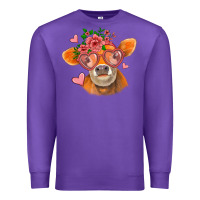 Purple valentines day orange cow Premium Sweatshirt - Jasminsmagicworld