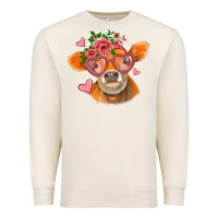 Sandshell valentines day orange cow Premium Sweatshirt - Jasminsmagicworld