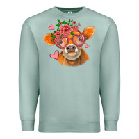 Seafoam valentines day orange cow Premium Sweatshirt - Jasminsmagicworld