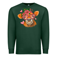 Sports Green valentines day orange cow Premium Sweatshirt - Jasminsmagicworld