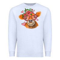 White valentines day orange cow Premium Sweatshirt - Jasminsmagicworld