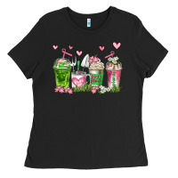 Black botanic coffee cups Ladies Tee - AdoDesignShop