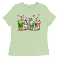 Matcha botanic coffee cups Ladies Tee - AdoDesignShop