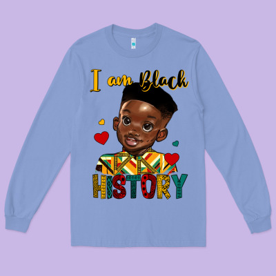 I Am Black History Black Boy Long Sleeve Tee Designed By Hra Design Shop