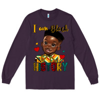 Plum i am black history black boy Long Sleeve Tee - HRA Design Shop