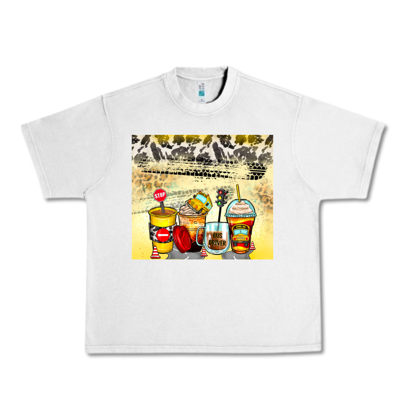 Bus Driver Coffee Cups Urban Heavy Tee by Zillion Design Studio | Teevron